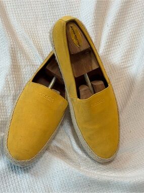 Coach espadrels Men's Yellow Suede Espadrille Slip-Ons 10.5